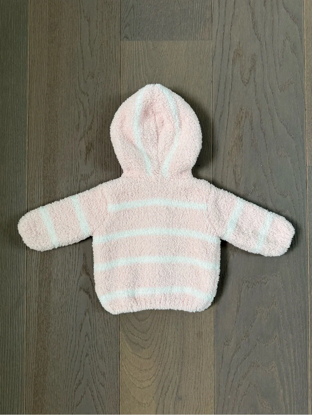 Pretty Pink & Ivory Stripe Hooded Jacket